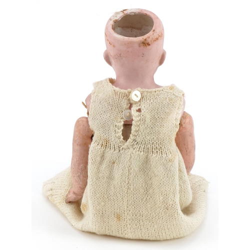 1382 - Heubach, antique German bisque headed doll, indistinct impressed marks to the neck, 36cm high