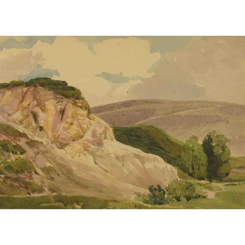 690 - Walter Robert Stewart Acton - Mountainous landscape and panoramic landscape before water, pair of 20... 