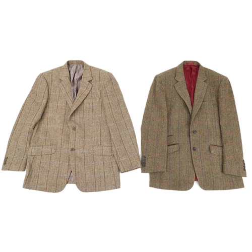 628 - Two gentlemen's Johnston's fine Scottish tweed pure new wool jackets retailed by Brook Taverner, 82c... 