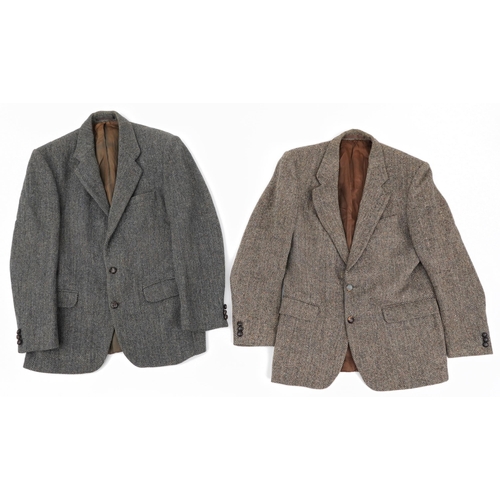 626 - Two Harris tweed gentlemen's pure Scottish wool jackets, 80cm in length