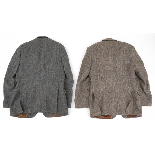 626 - Two Harris tweed gentlemen's pure Scottish wool jackets, 80cm in length