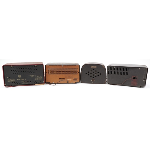 610 - Four vintage radios including Philips MK 40277 and Figaro 3 Deluxe Cossor, the largest 33.5cm wide