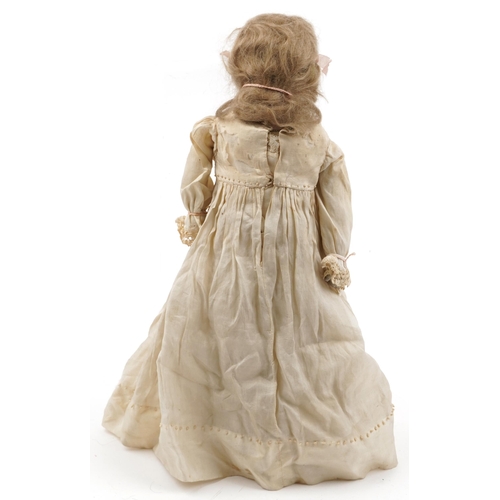 1392 - Antique German bisque headed doll, possibly Heinrich Handwerck, impressed H 2/? H to the neck, 36cm ... 
