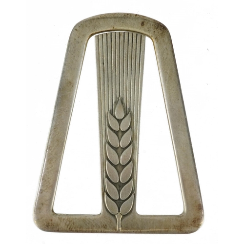 140 - Arno Malinowski for Georg Jensen, Danish 925S silver wheat motif money clip numbered 334 housed in a... 