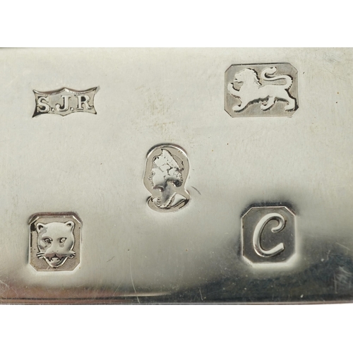 177 - Two silver pillboxes and a silver vesta including one relief decorated with British Royal coat of ar... 