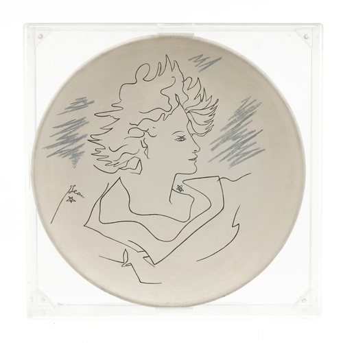 1 - Jean Cocteau, Originale Edition earthenware plate titled Atelier Madeline-Jolly, number 3/40, indist... 