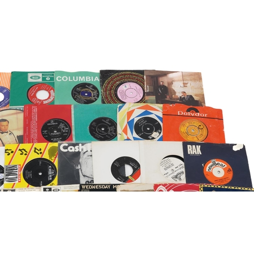 693 - 45 rpm records and The Beatles record case including The Beatles, Jeff Beck, Eddie Cochran and Princ... 