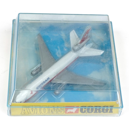 1491 - Eight vintage Corgi diecast vehicles with boxes including Silver Streak Swedish jet car, Sikorsky Sk... 