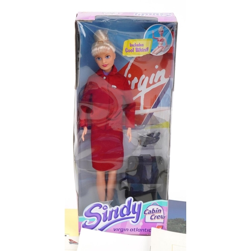 430 - Virgin Atlantic aviation collectables including Sindy cabin crew doll and 9/11 tickets