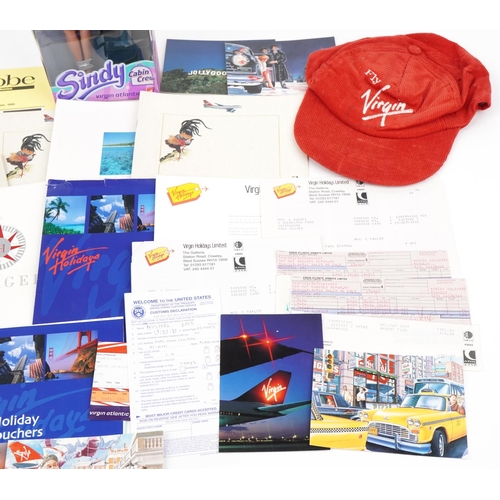 430 - Virgin Atlantic aviation collectables including Sindy cabin crew doll and 9/11 tickets