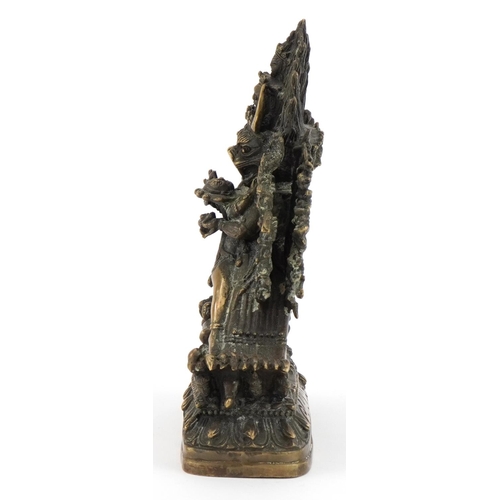 196 - Indian patinated bronze figure of Mahakala, 17.5cm high