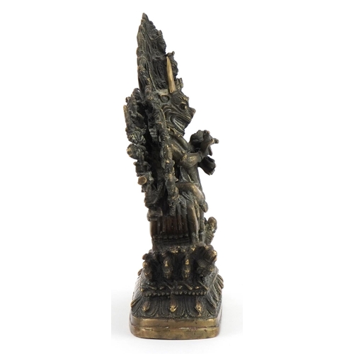 196 - Indian patinated bronze figure of Mahakala, 17.5cm high