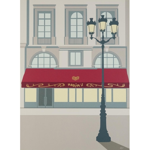 495 - Two Pop Art style prints comprising Paris and Raffles Singapore, one published by King Publishing, N... 