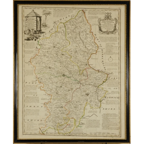 An Improved Map of the County of Stafford, hand coloured antique map by ...