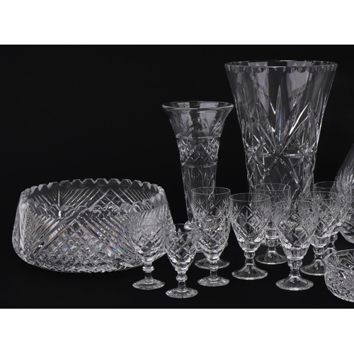 618 - Collection of cut crystal and glassware including Webb Corbet and Stuart, the largest 32.5cm high