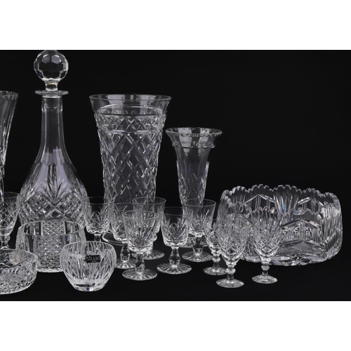 618 - Collection of cut crystal and glassware including Webb Corbet and Stuart, the largest 32.5cm high