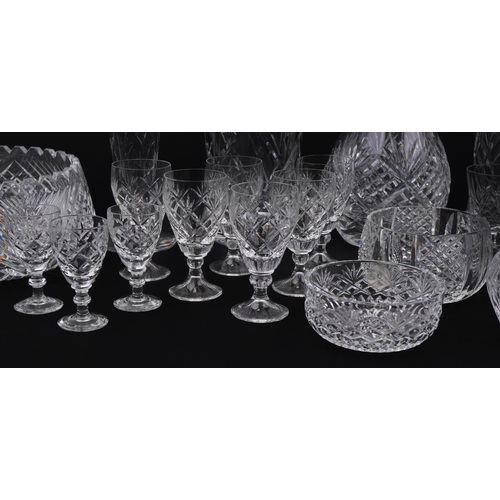 618 - Collection of cut crystal and glassware including Webb Corbet and Stuart, the largest 32.5cm high