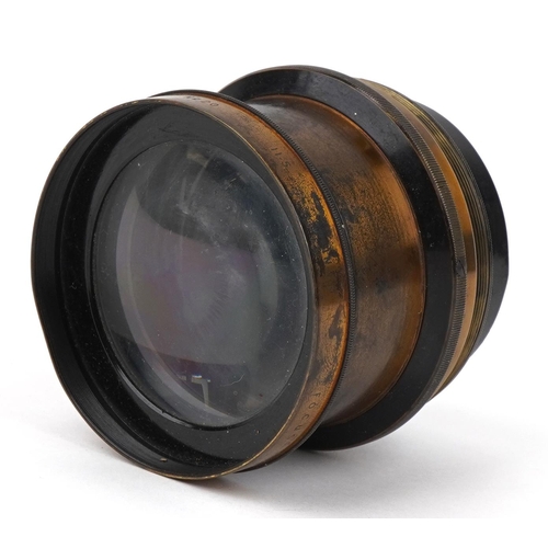 529 - 19th century Aldis Brothers of Birmingham lens, 8.5cm in diameter