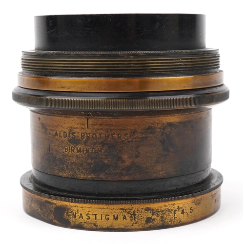 529 - 19th century Aldis Brothers of Birmingham lens, 8.5cm in diameter