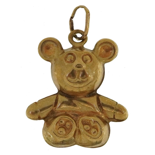 2175 - Unmarked gold teddy bear charm, 2.4cm high, 1.6g