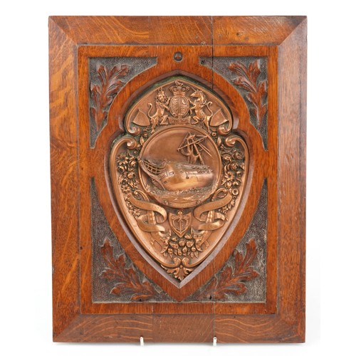 37 - Shipping interest copper plaque made from the old Foudroyant launched Plymouth 1793, wrecked Blackpo... 