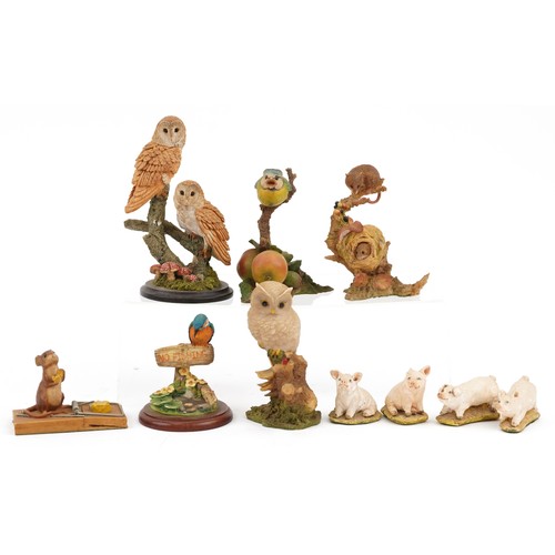 502 - Ten animal figures including Country Artists and Aynsley, the largest 17cm high