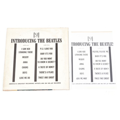 681 - The Beatles Introducing The Beatles vinyl LP bootleg record with error on sleeve and label showing P... 