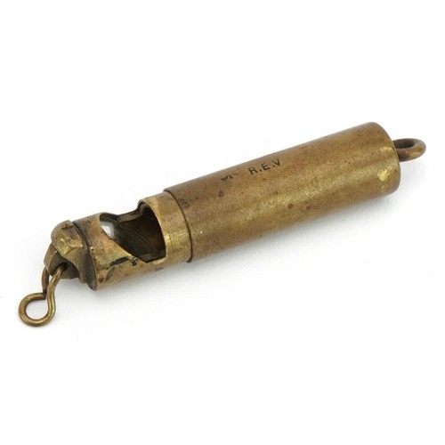 1534 - Military interest brass pocket sextant, 5.5cm in length