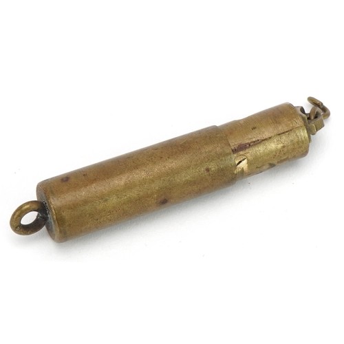 1534 - Military interest brass pocket sextant, 5.5cm in length