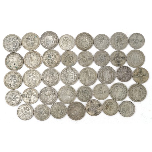 1576 - Collection of British pre decimal, pre 1947 coins including half crowns and two shillings