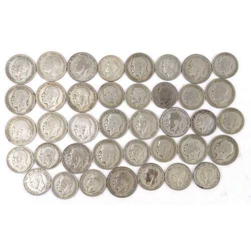 1576 - Collection of British pre decimal, pre 1947 coins including half crowns and two shillings