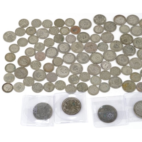 1579 - Collection of British pre decimal, pre 1947 coins including half crowns and shillings