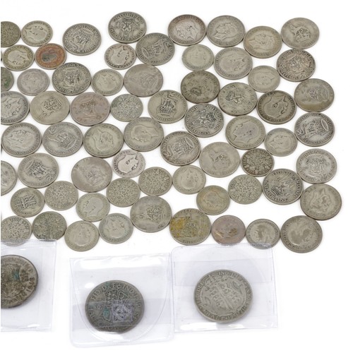 1579 - Collection of British pre decimal, pre 1947 coins including half crowns and shillings