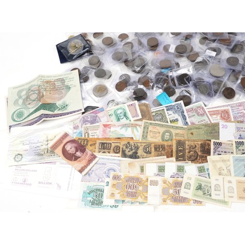 1601 - Antique and later British and world coinage and banknotes, some pre 1947, including pennies and comm... 