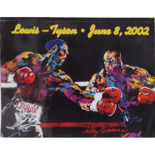 1624 - Lennox Lewis and Mike Tyson boxing programme with ticket dated 8th June 2002