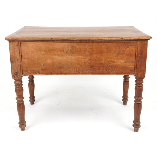 1101 - Victorian oak desk with four drawers, 79cm H x 105cm W x 62cm D