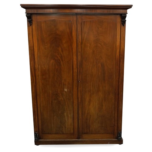 1005 - Victorian mahogany compactum wardrobe with two doors and two central cupboard doors above four drawe... 