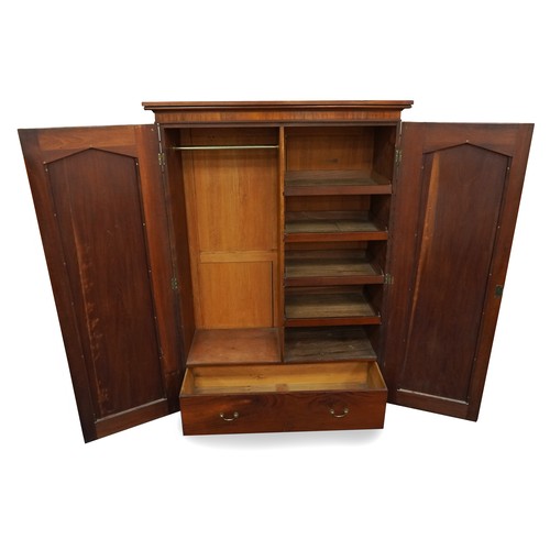 1005 - Victorian mahogany compactum wardrobe with two doors and two central cupboard doors above four drawe... 