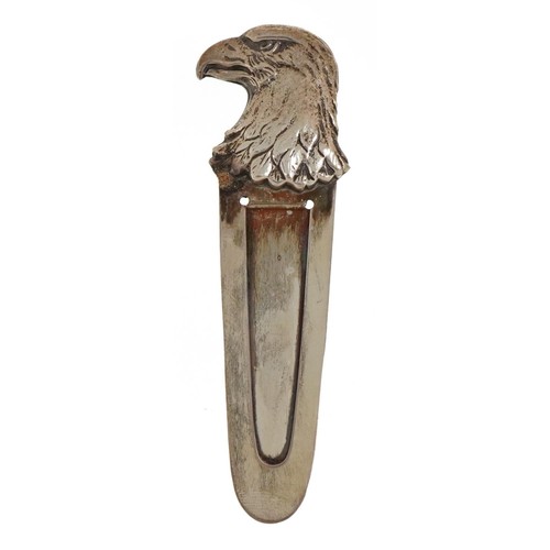 2146 - Tiffany & Co silver eagle head bookmark with box, 8.5cm high, 14.2g