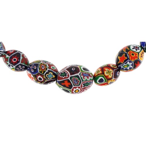 2067 - Venetian millefiori glass bead graduated necklace, 49cm in length