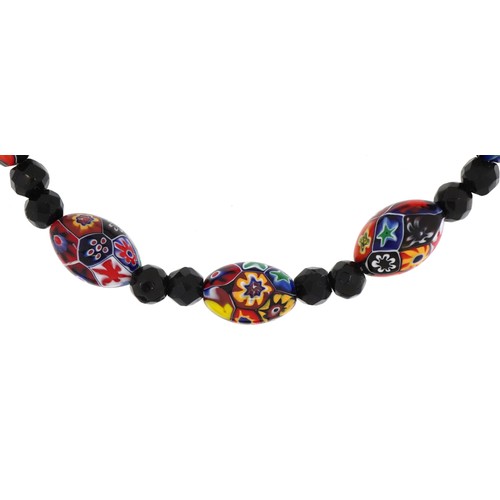 2094 - Venetian millefiori glass bead necklace, 55cm in length