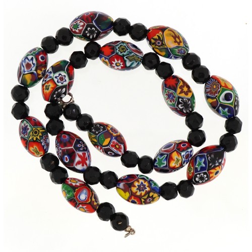 2094 - Venetian millefiori glass bead necklace, 55cm in length