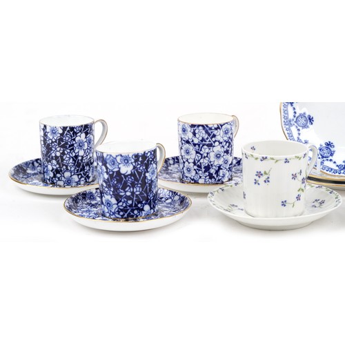 1335 - Teaware comprising Theodore Haviland Limoges, Coalport and Wedgwood, the largest 14.5cm in diameter