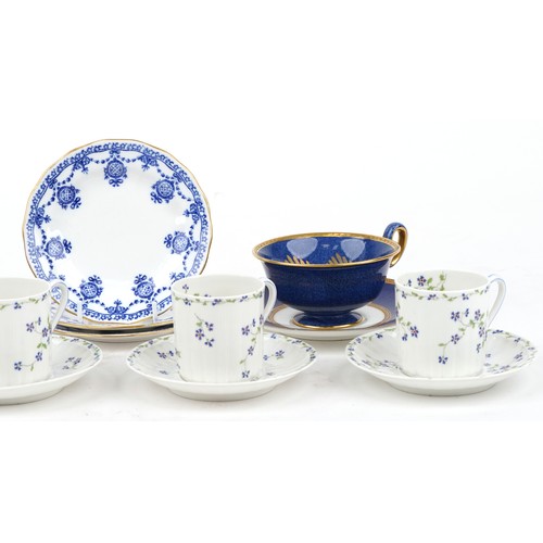 1335 - Teaware comprising Theodore Haviland Limoges, Coalport and Wedgwood, the largest 14.5cm in diameter