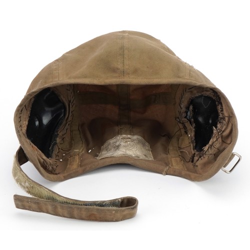 1532 - Military interest flying hat with remnants of paper label