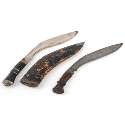 1559 - Two military interest Gurkha's kukri knives, the largest 44cm in length