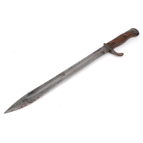 1554 - German military interest bayonet with steel blade, impressed  Alex Coppel Solingen, 50cm in length