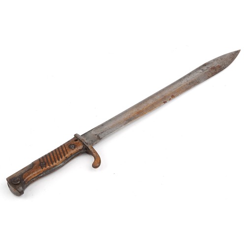 1554 - German military interest bayonet with steel blade, impressed  Alex Coppel Solingen, 50cm in length