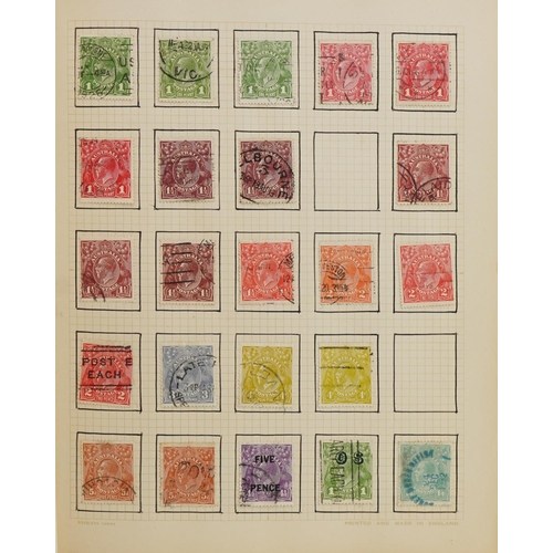 1632A - Collection of 19th century and later stamps arranged in an album, predominantly America and Australi... 