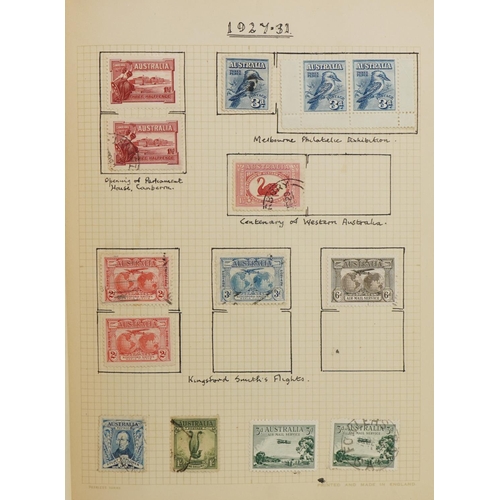 1632A - Collection of 19th century and later stamps arranged in an album, predominantly America and Australi... 